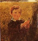 William Davis Carving His Name painting